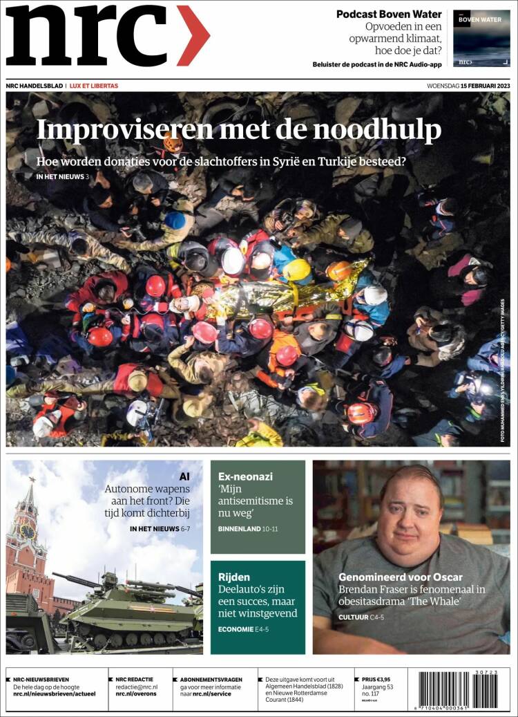 Portada de NRC Handelsblad (Pa&iacute;ses Bajos)