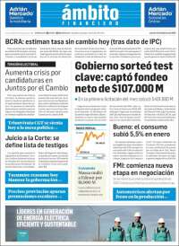 Portada de Diario Ambito Financiero (Argentina)