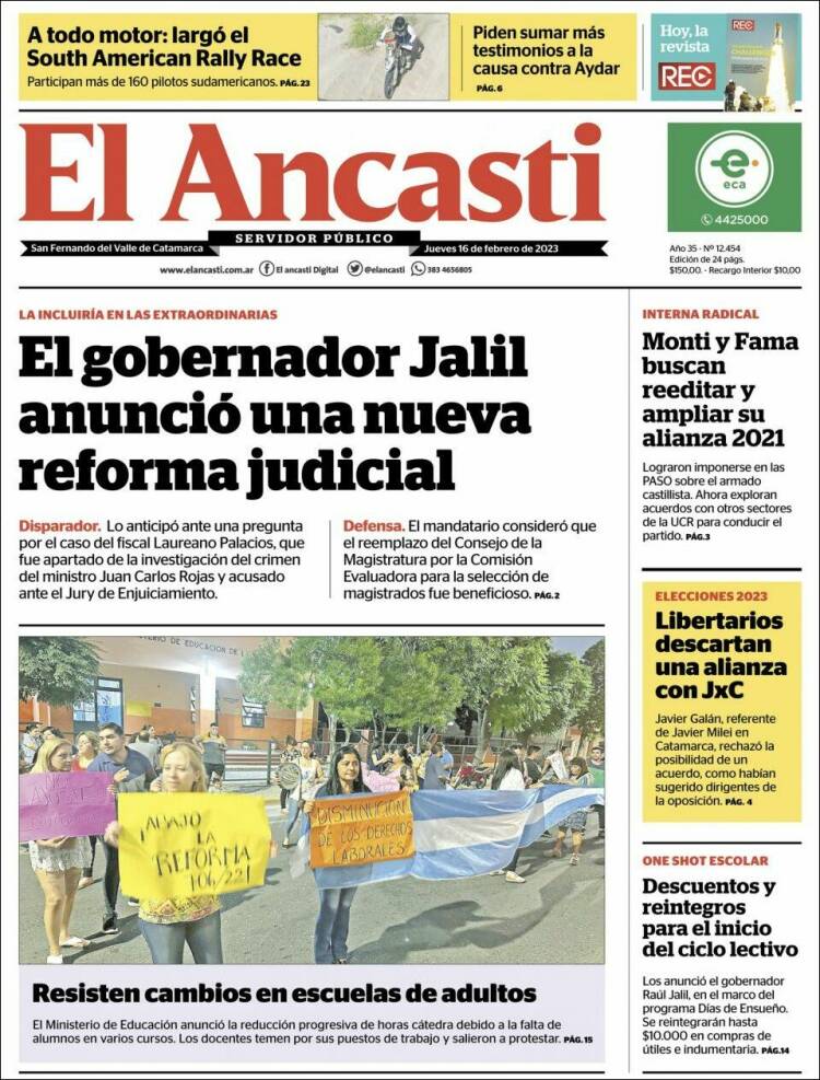 Portada de El Ancasti (Argentina)