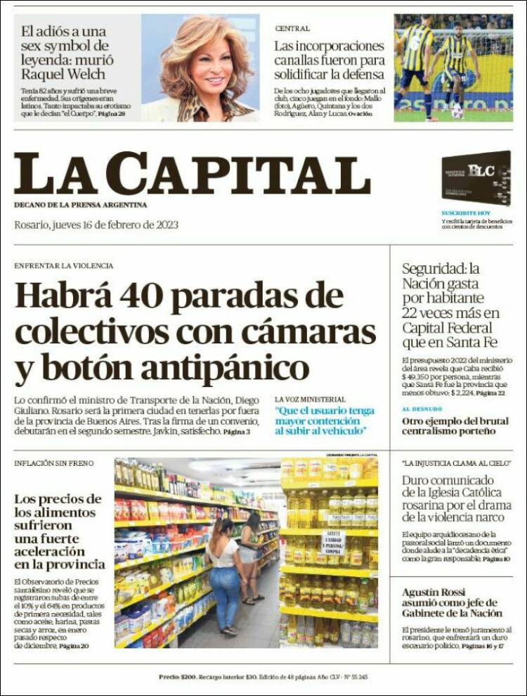 Portada de La Capital - Rosario (Argentina)