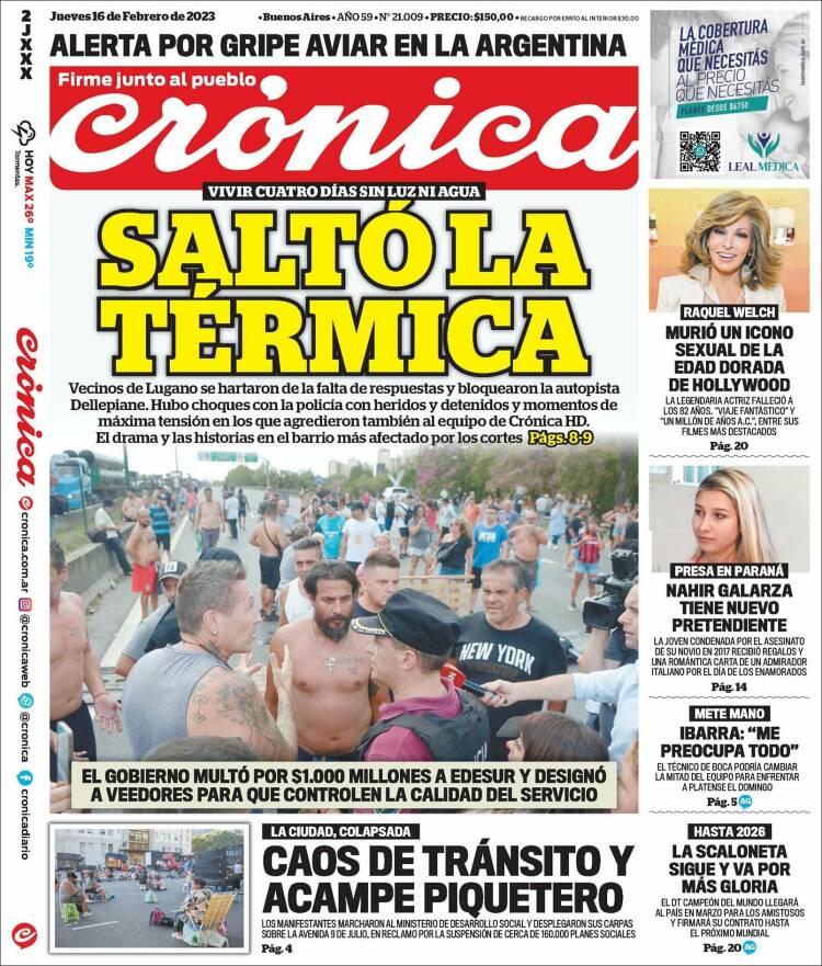 Portada de Crónica (Argentina)