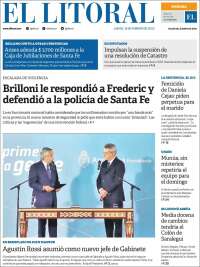 Portada de Diario El Litoral (Argentina)