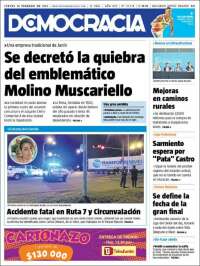 Portada de Diario Democracia (Argentina)