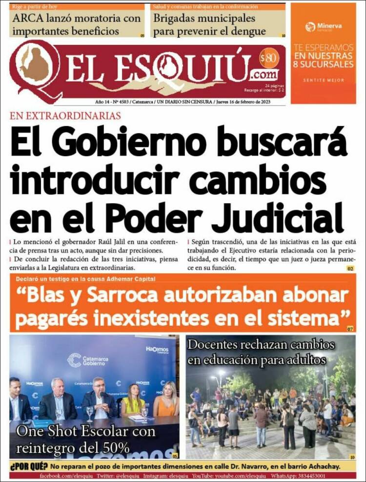 Portada de El Esquiu (Argentina)