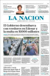 Portada de La Nación (Argentina)