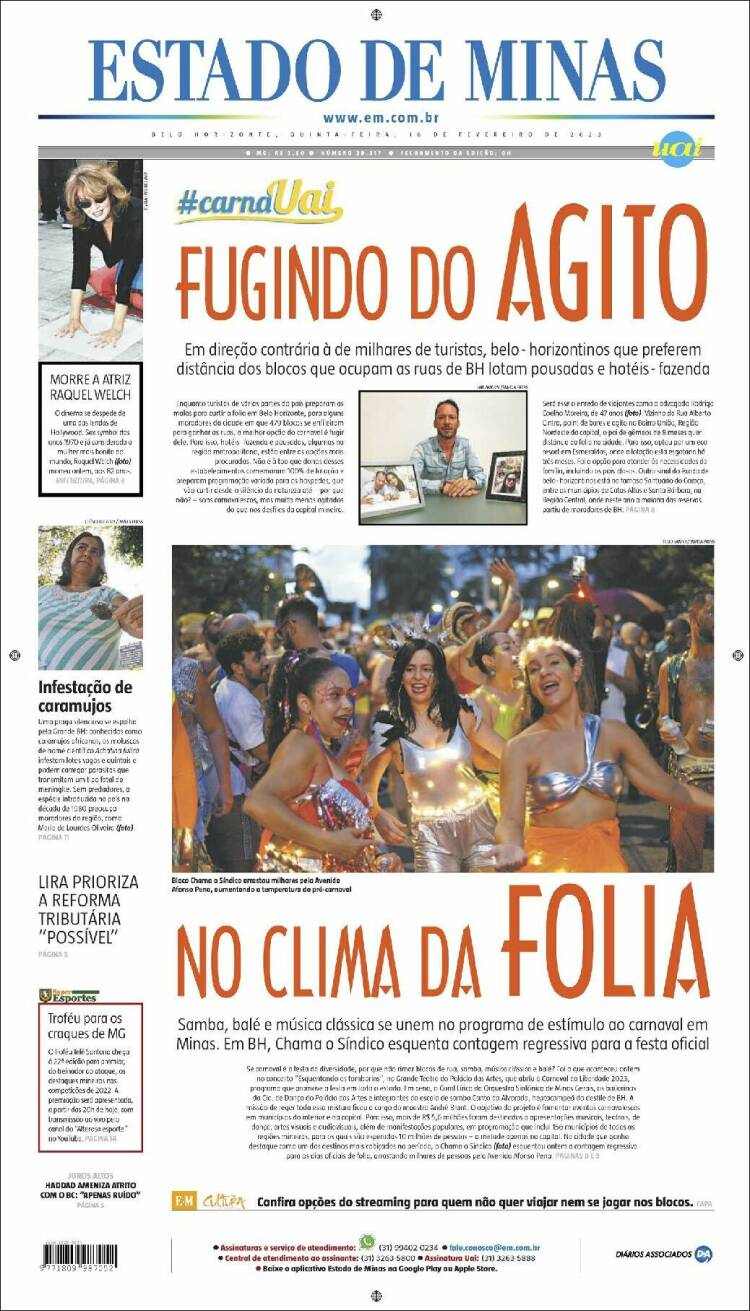Portada de Jornal Estado de Minas (Brasil)