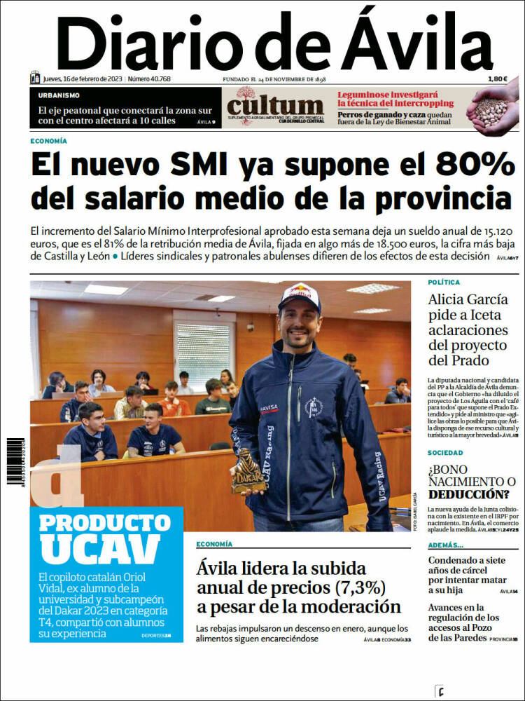 Portada de Diario de Ávila (España)