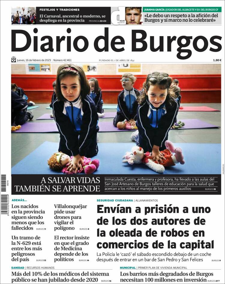 Portada de Diario de Burgos (Espagne)