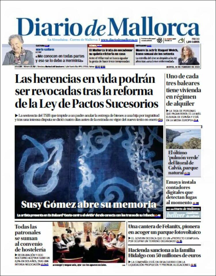 Portada de Diario de Mallorca (Espagne)