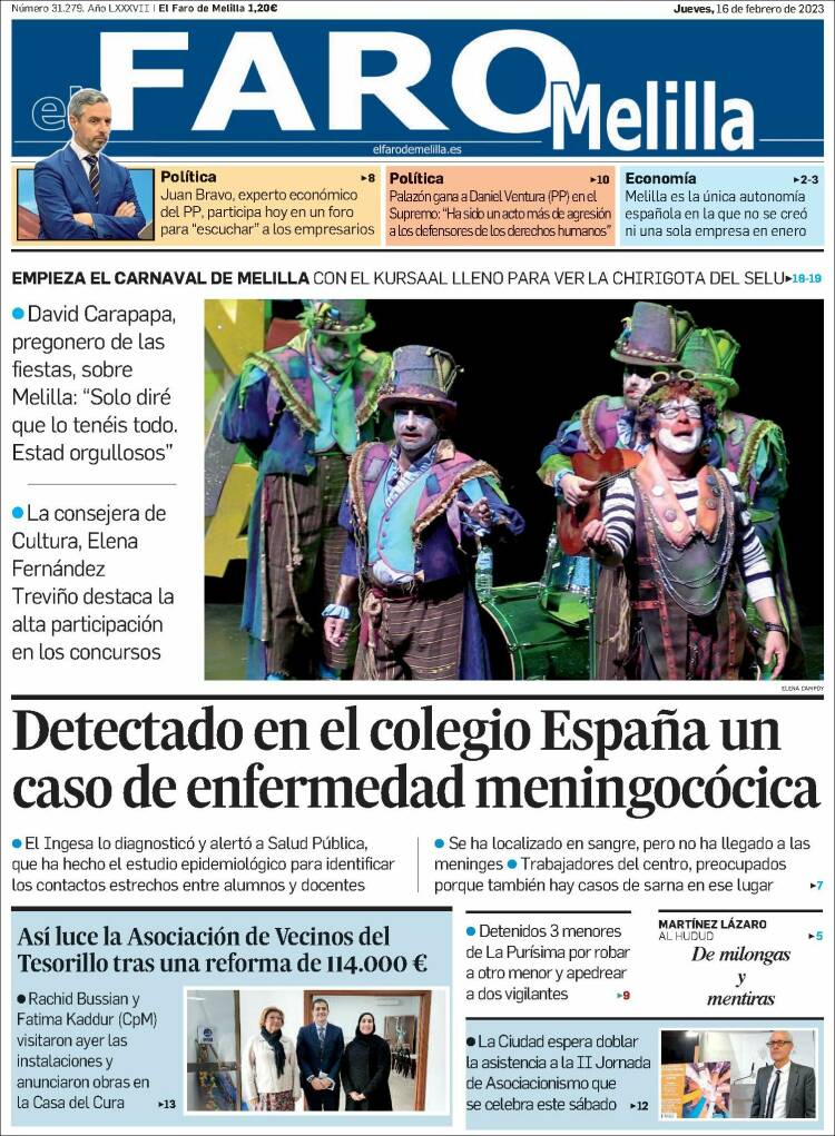 Portada de El Faro de Melilla (Espagne)