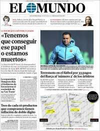 Portada de El Mundo (Espagne)