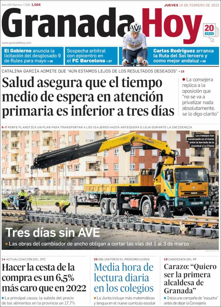 Portada de Granada Hoy (Espagne)