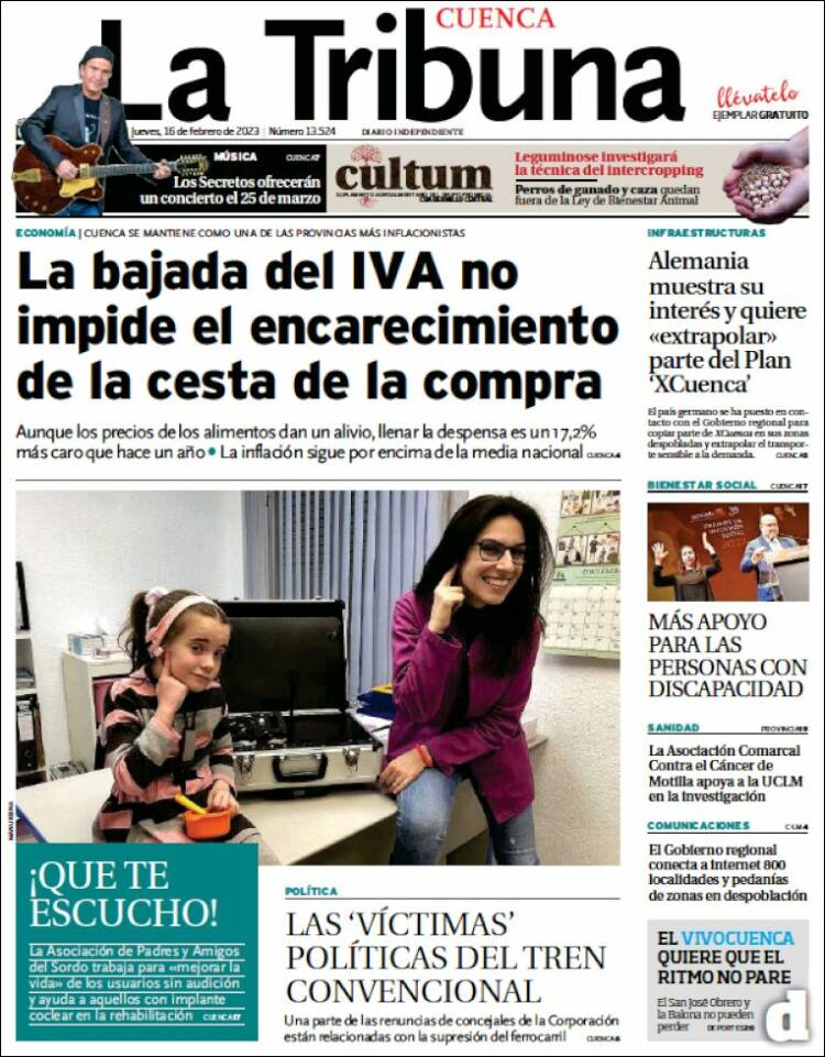 Portada de La Tribuna de Cuenca (Espagne)