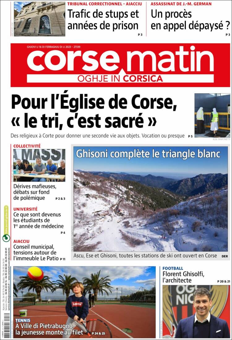 Portada de Corse-Matin (France)