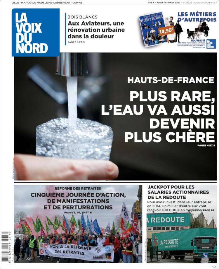 Portada de La Voix du Nord (France)