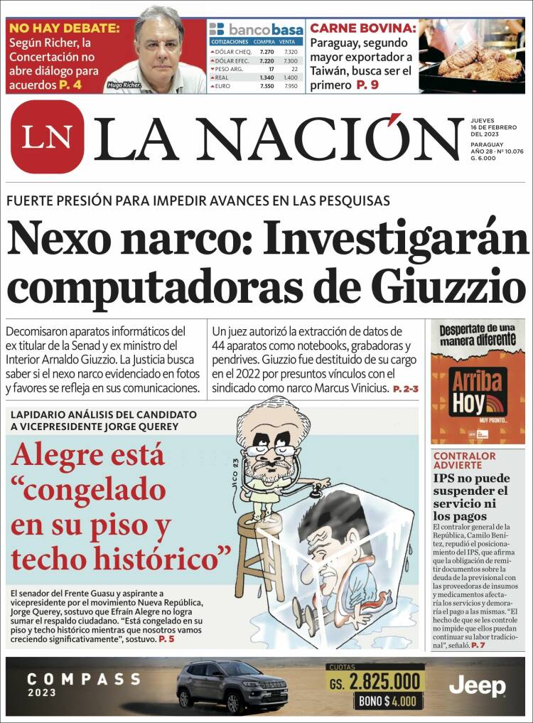 Portada de La Nación (Paraguay)