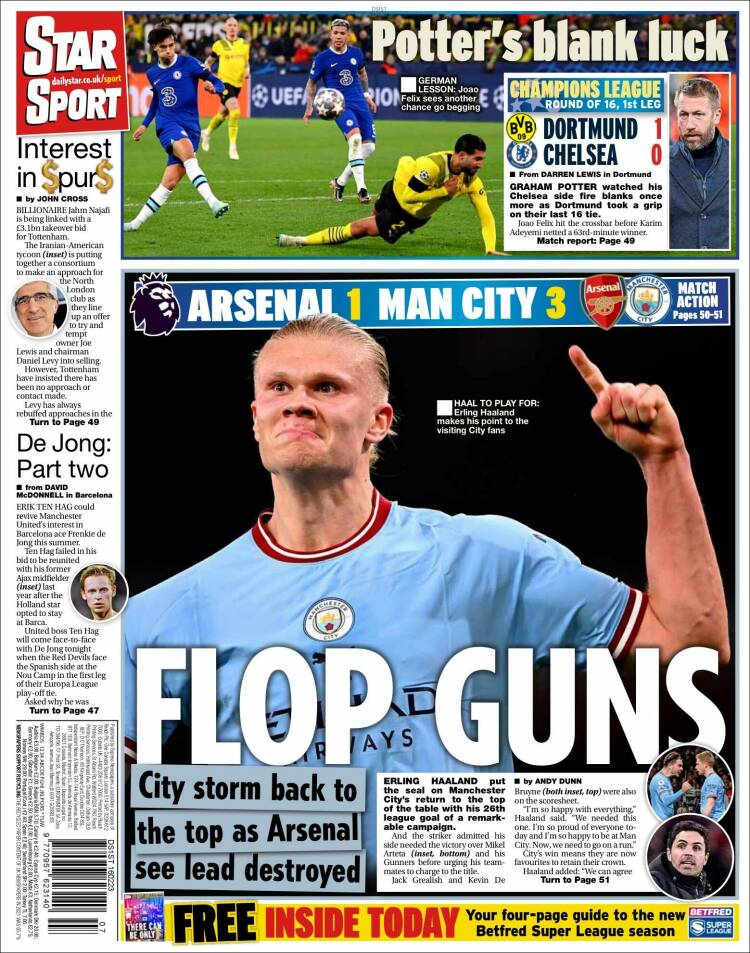 Portada de Daily Star (Reino Unido)