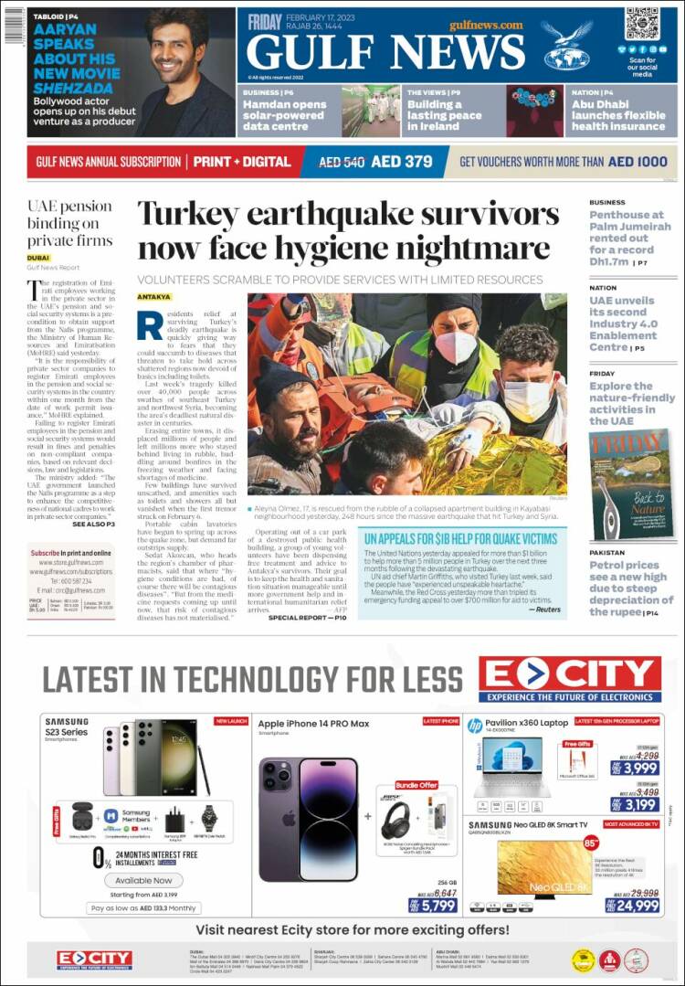 Portada de Gulf News (Asia-Pacific)