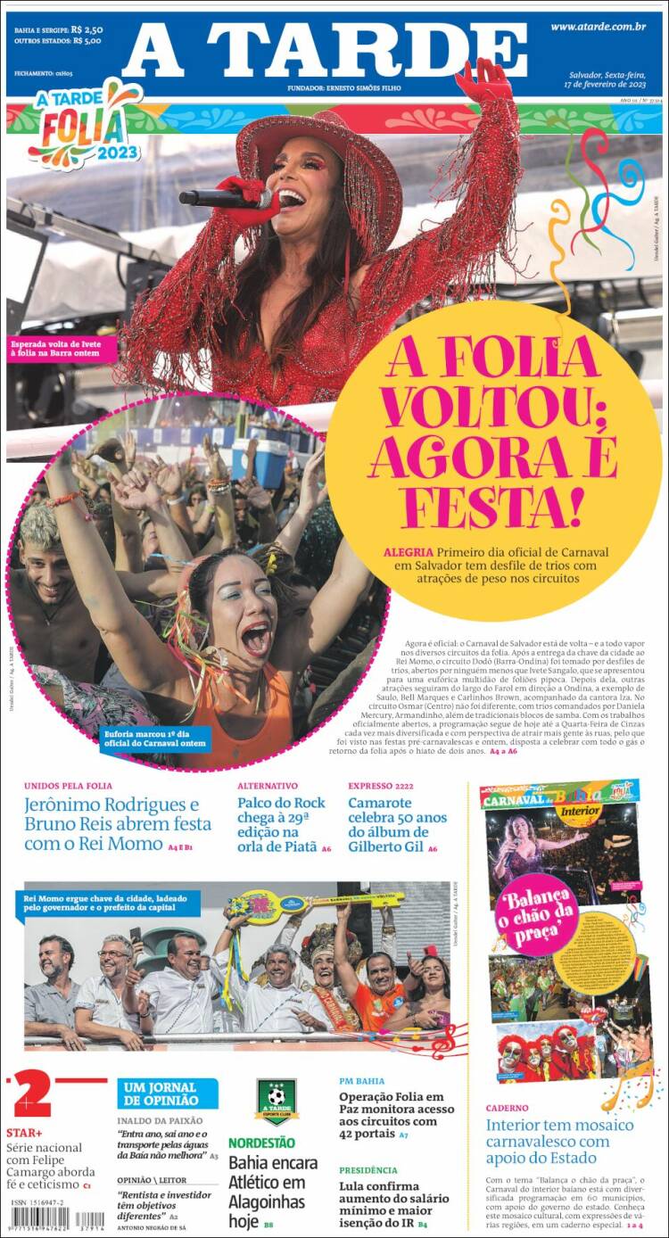 Portada de Diário A Tarde (Brasil)