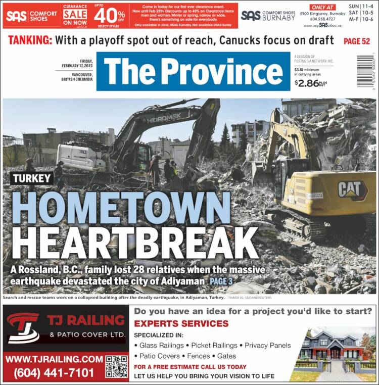 Portada de The Province (Canadá)