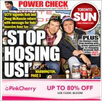 Portada de The Toronto Sun (Canadá)