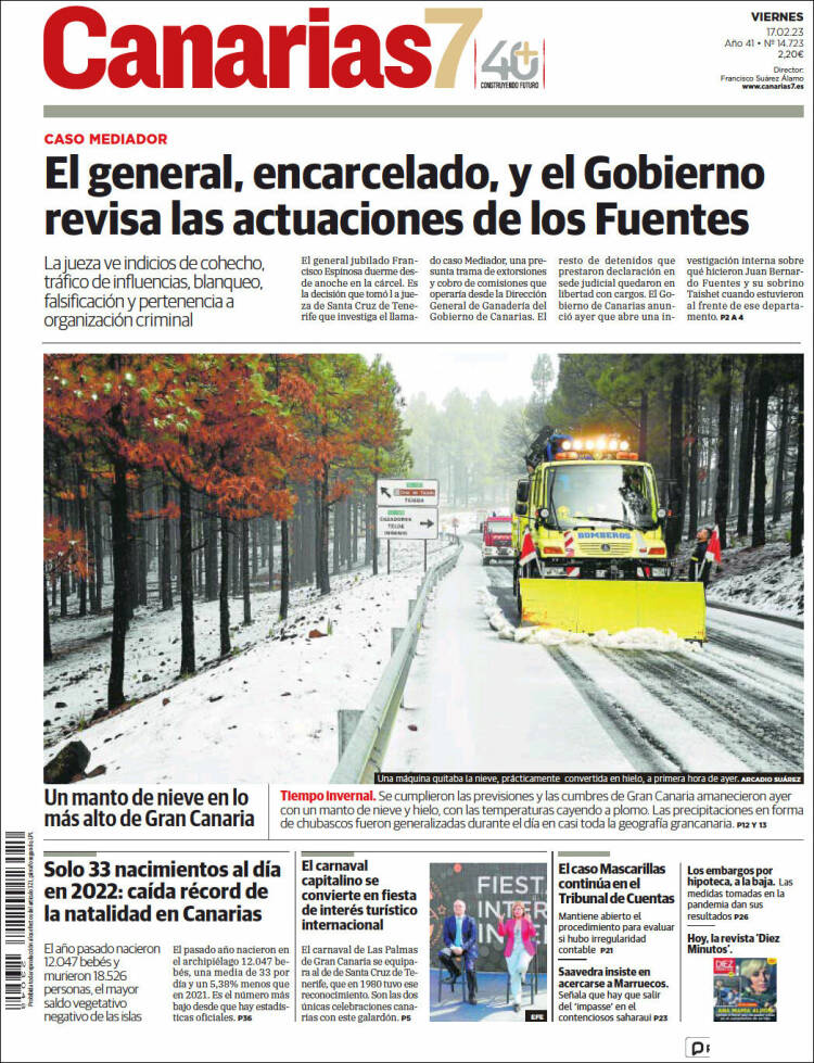 Portada de Canarias 7 (España)