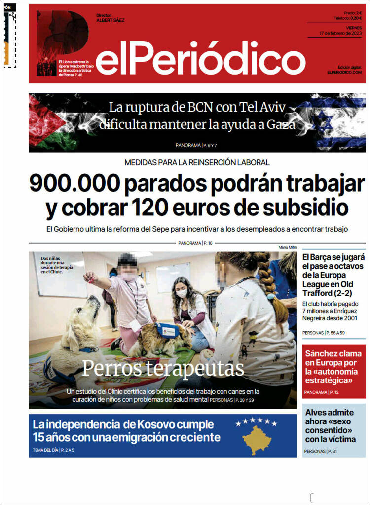 Portada de El Periódico (España)