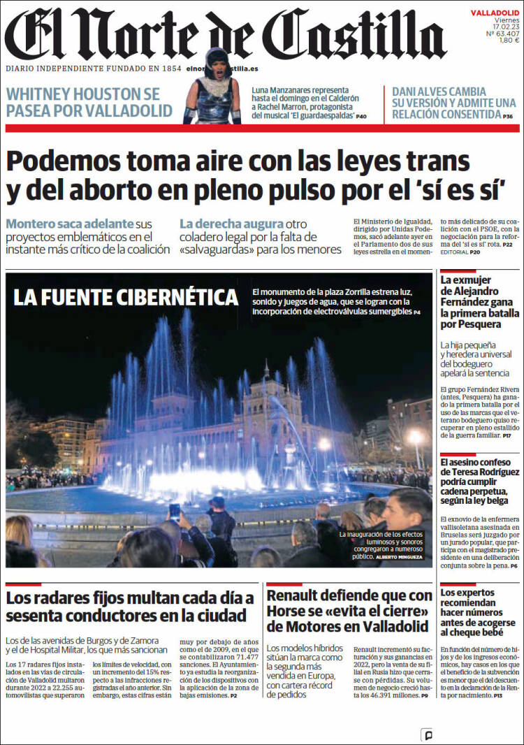 Portada de Norte de Castilla - Valladolid (España)