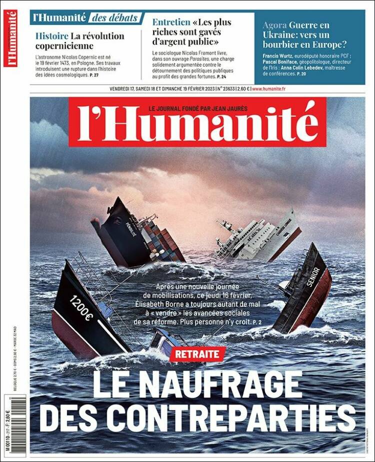 Portada de l'Humanite (Francia)