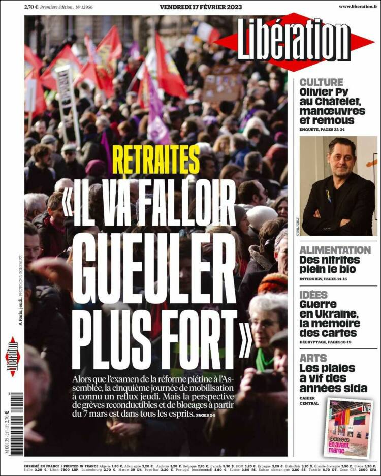 Portada de Libération (Francia)