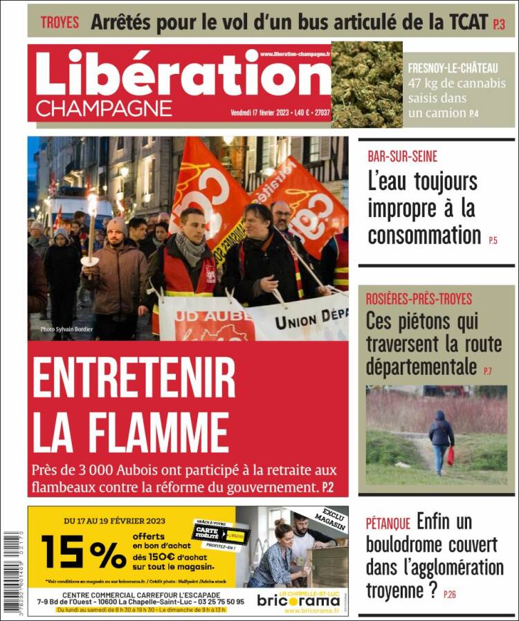 Portada de Libération Champagne (Francia)