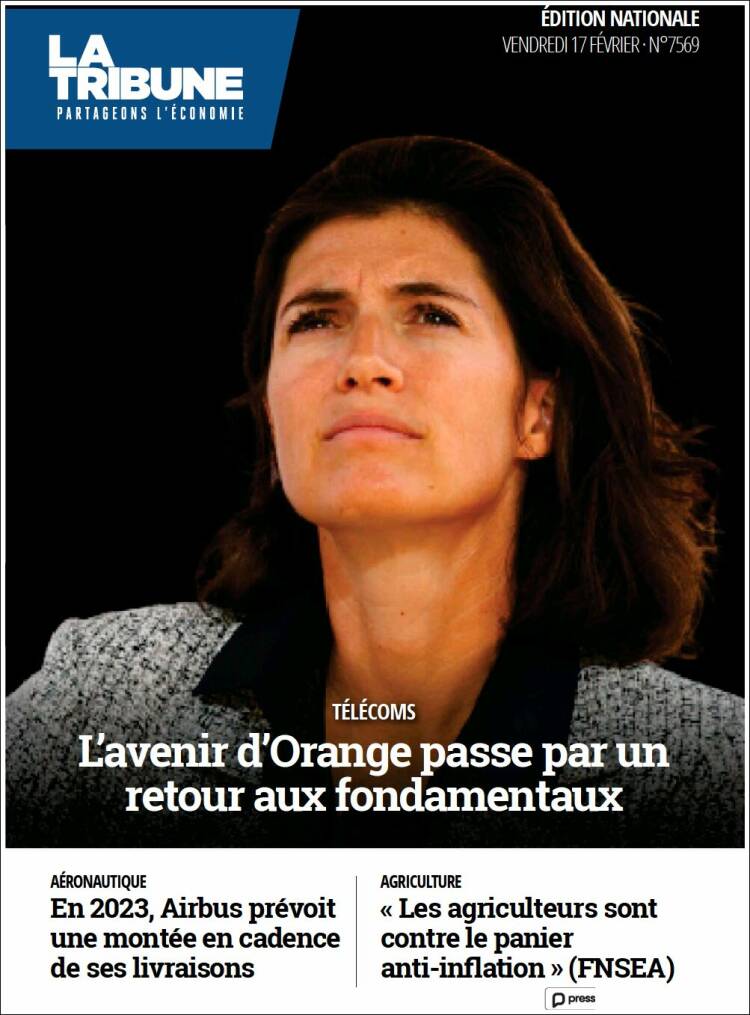 Portada de La Tribune (Francia)