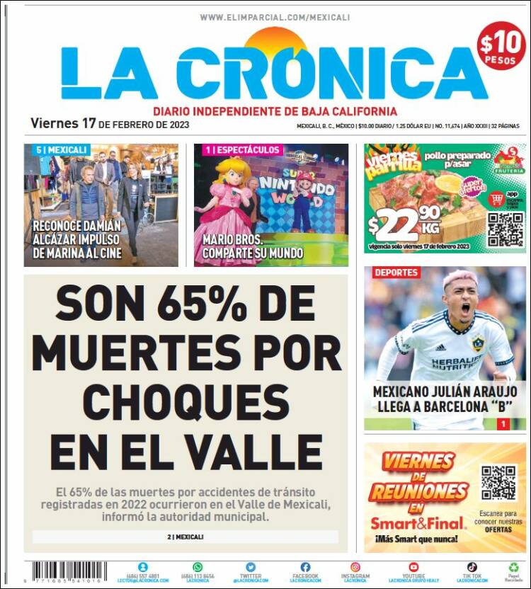 Portada de La Crónica de Baja California (México)