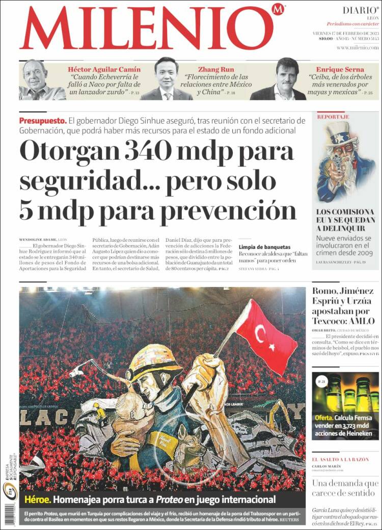 Portada de Milenio de León (México)