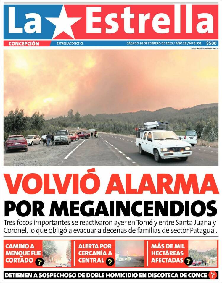 Portada de La Estrella de Concepción (Chile)