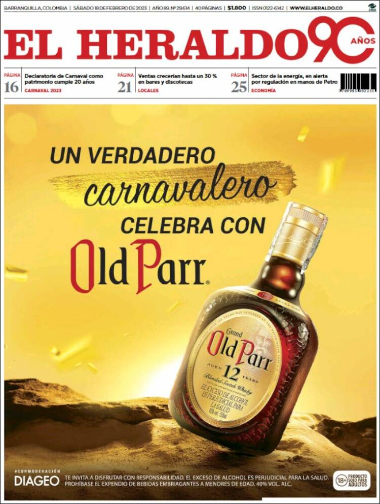 Portada de El Heraldo (Colombia)