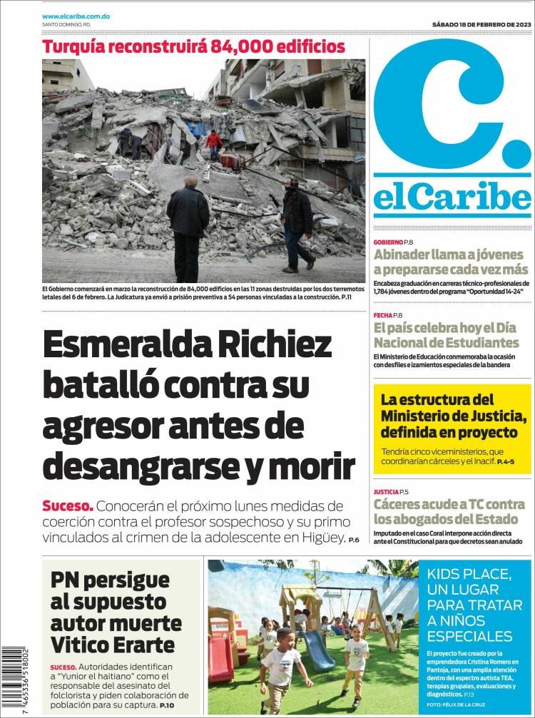 Portada de El Caribe (R. Dominicana)