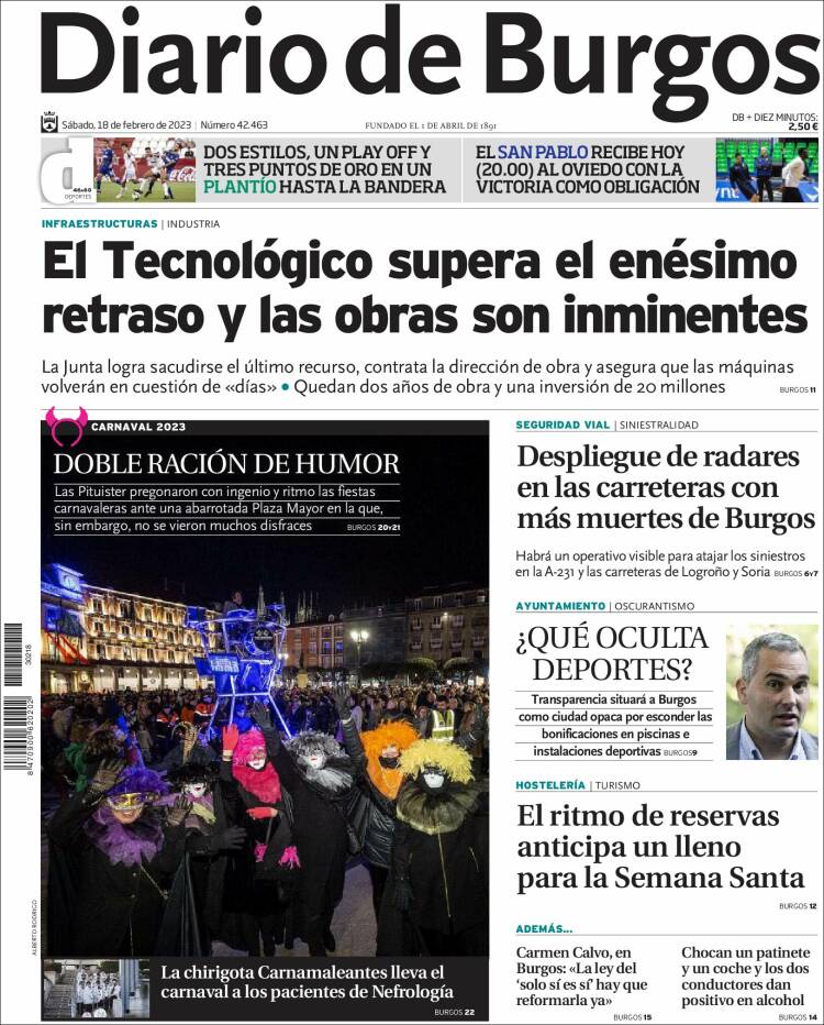 Portada de Diario de Burgos (España)