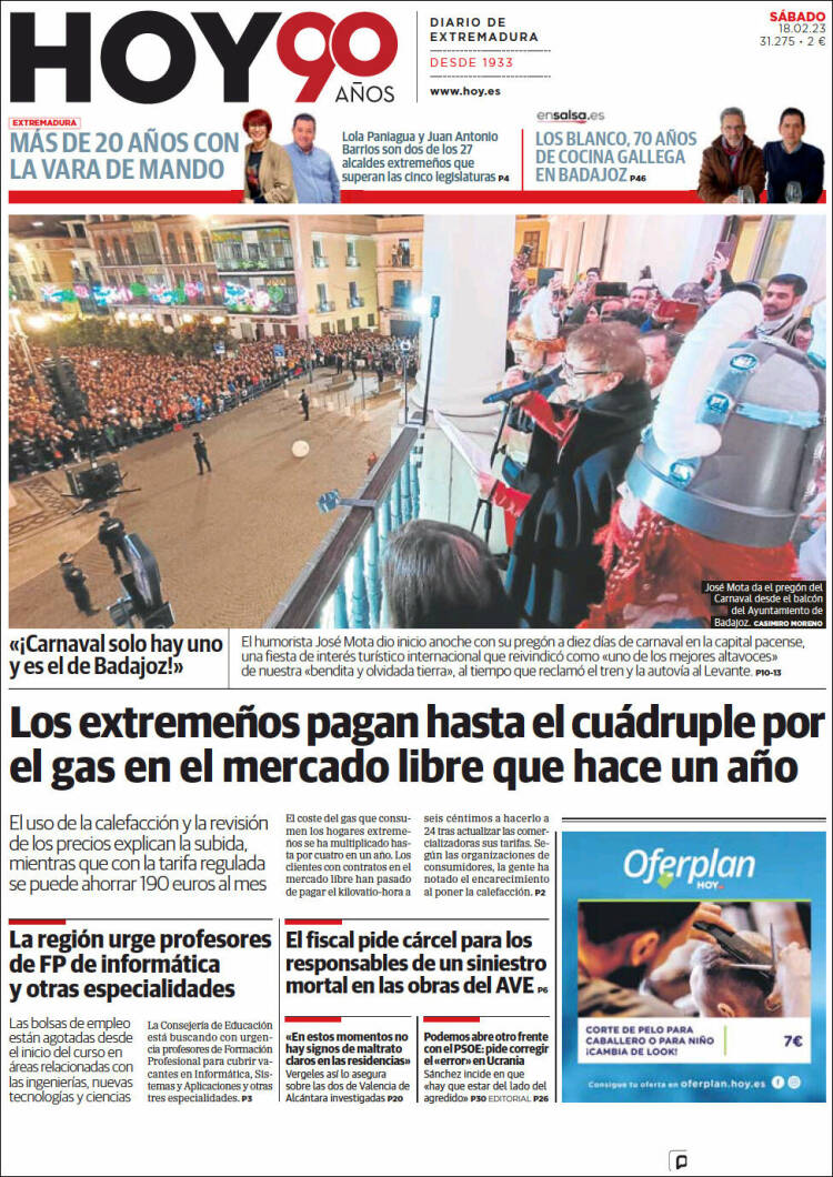 Portada de Hoy - Badajoz (España)