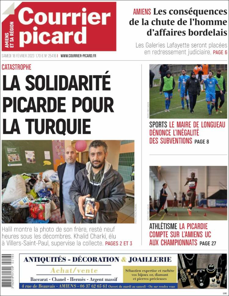 Portada de Courrier Picard (Francia)