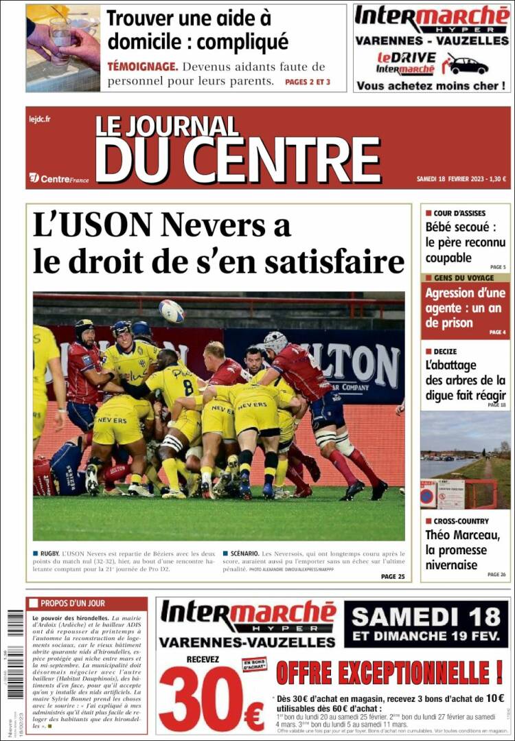 Portada de Le Journal du Centre (France)