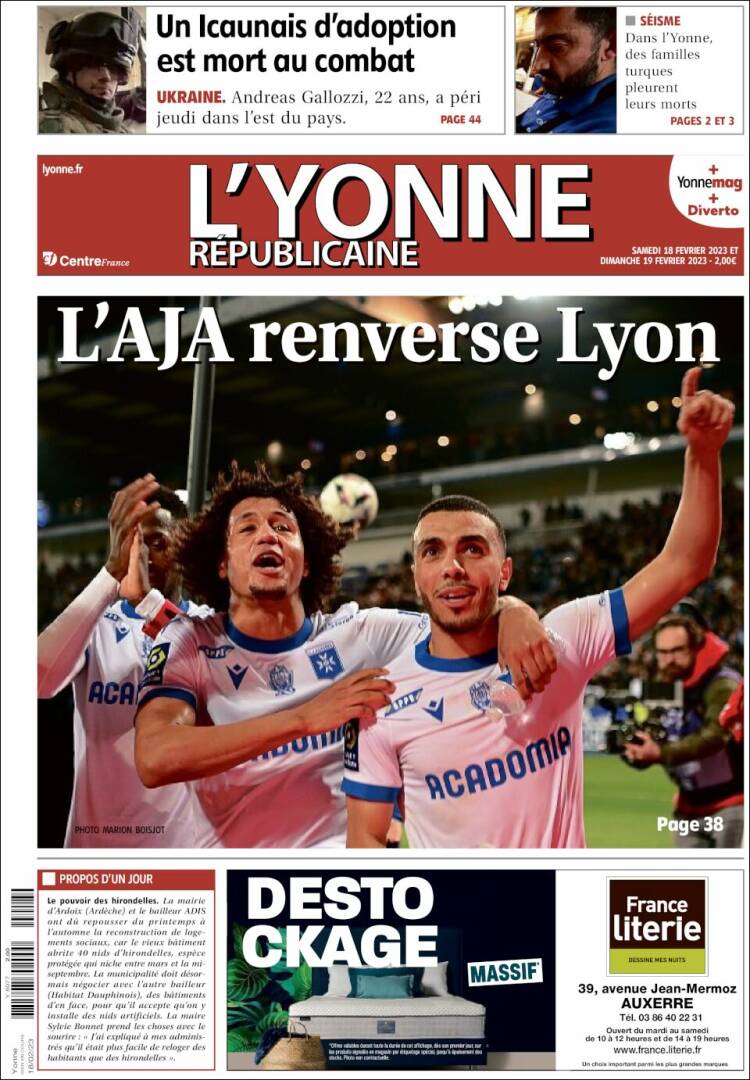 Portada de L'Yonne-Républicaine (Francia)