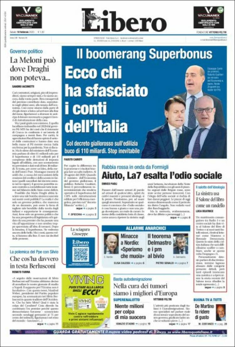 Portada de Libero (Italy)