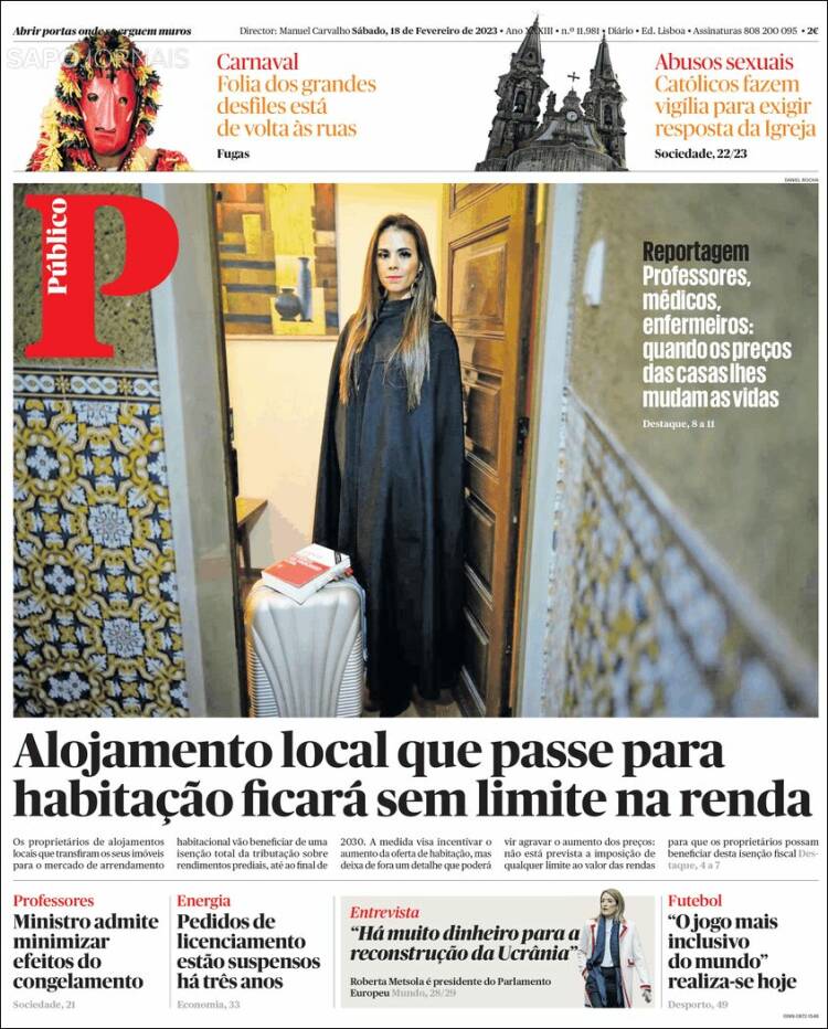 Portada de Público (Portugal)