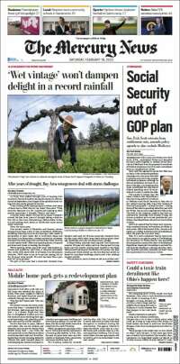 Portada de San Jose Mercury News (USA)