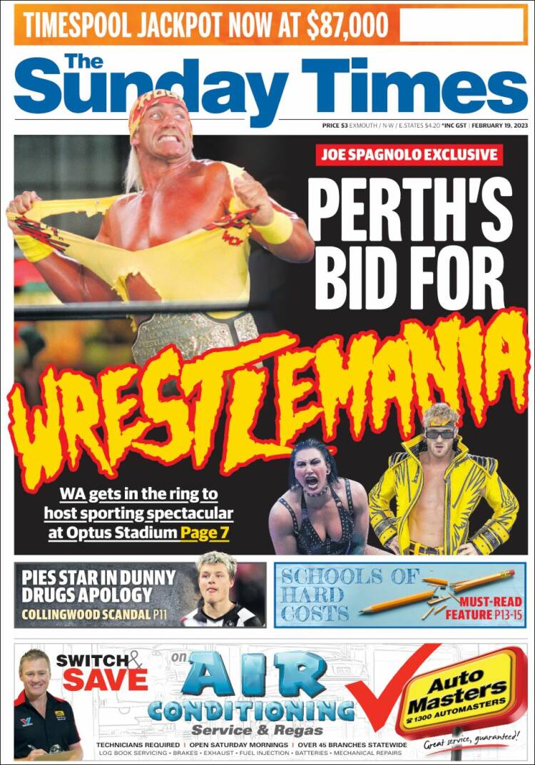 Portada de The West Australian (Australia)