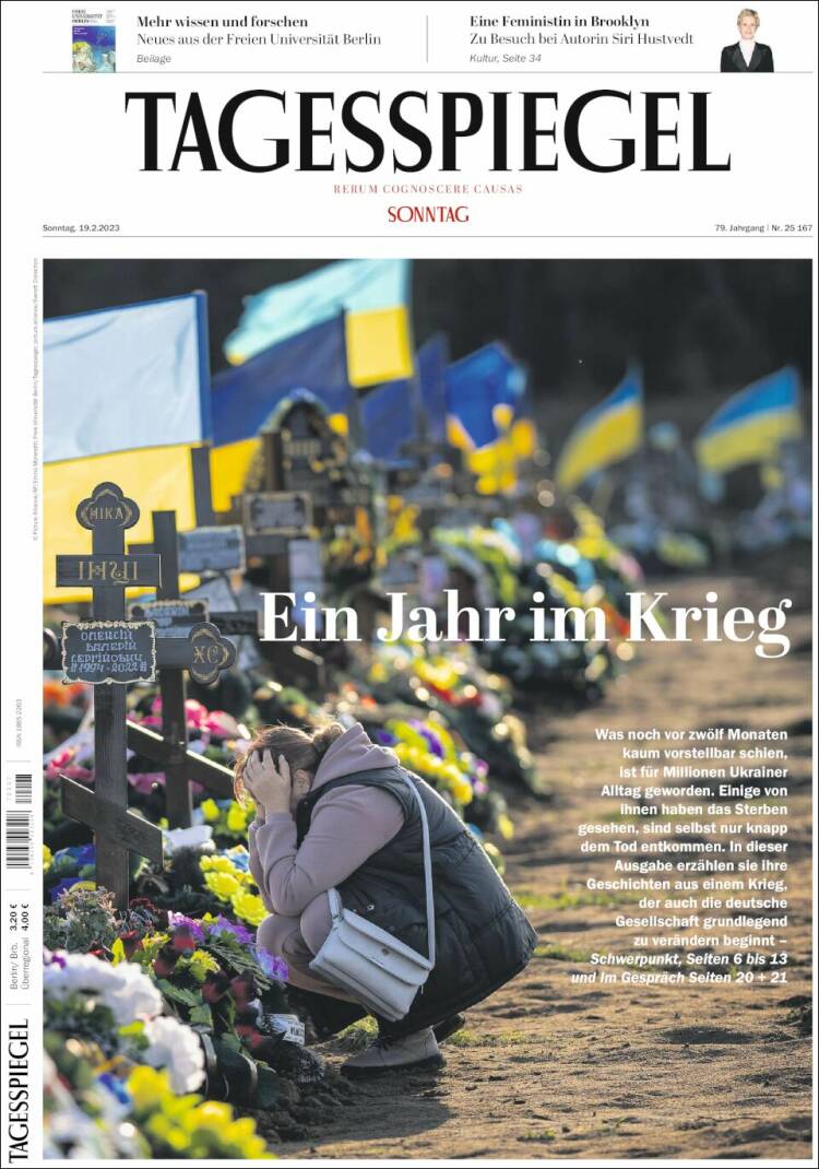 Portada de Der Tagesspiegel (Alemania)