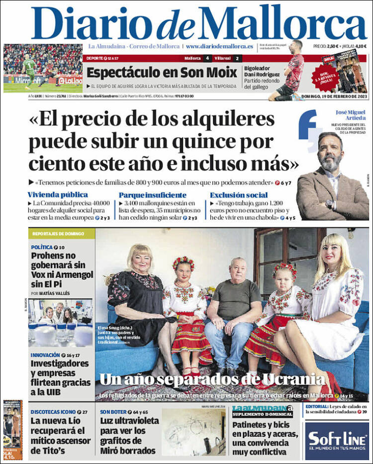 Portada de Diario de Mallorca (España)