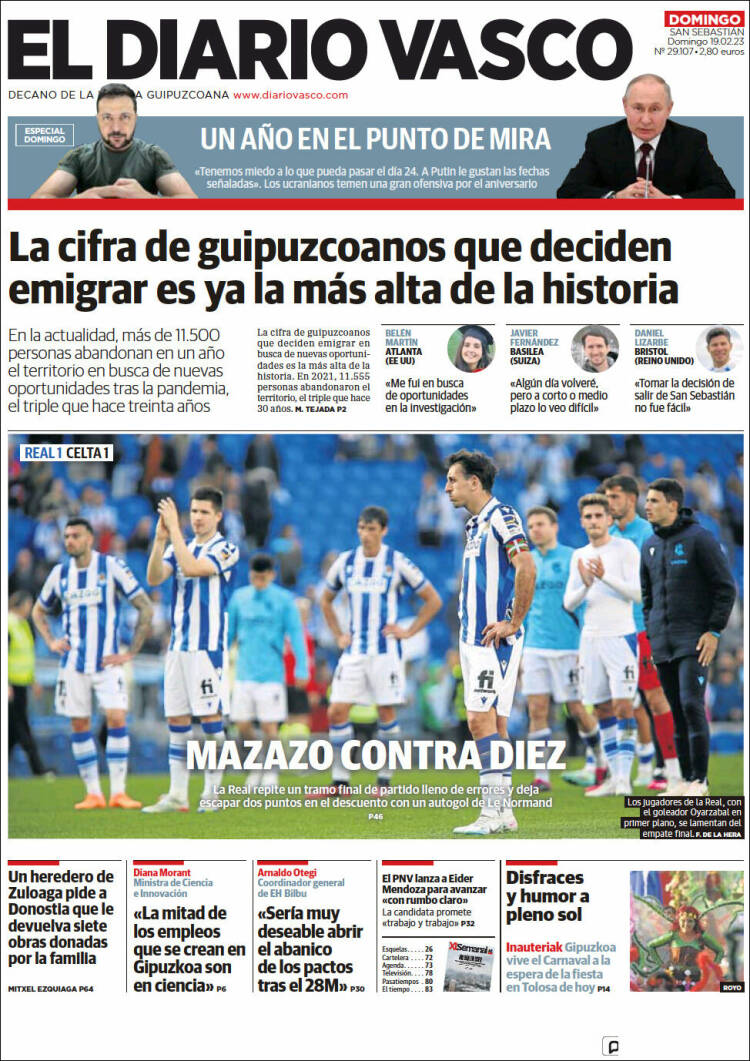 Portada de Diario Vasco (España)