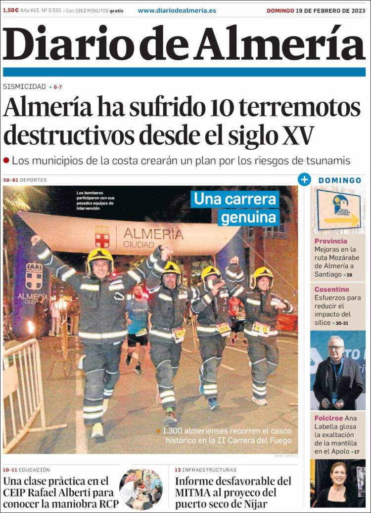 Portada de Diario de Almería (España)